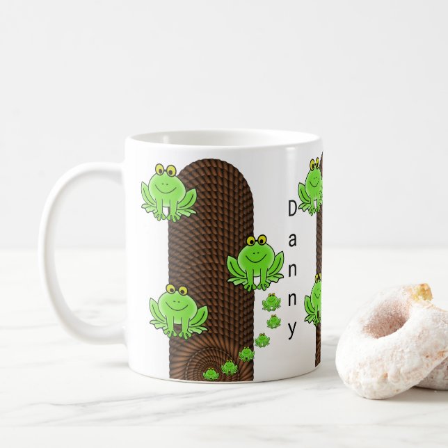 Mug Musique à corde de grenouilles vertes (Avec donut)