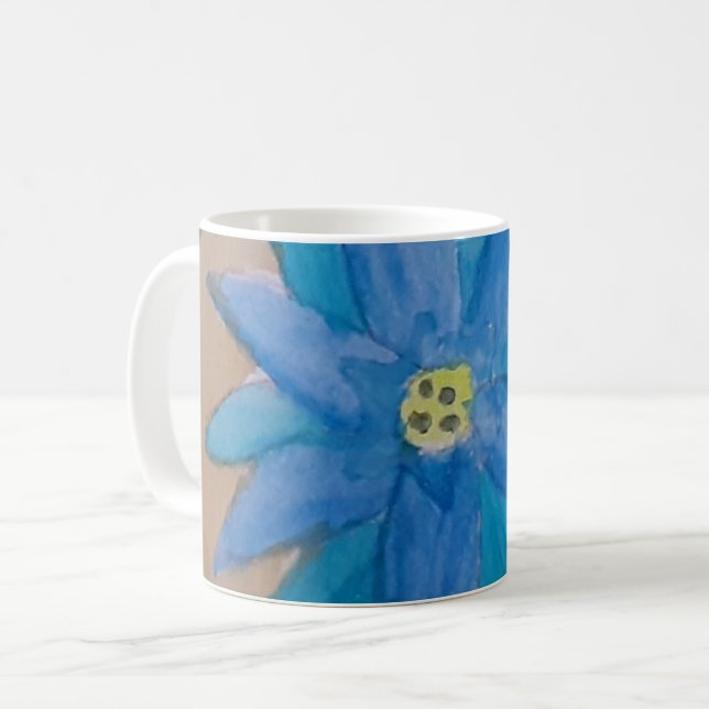 Mug Musique à fleurs bleues (Devant gauche)