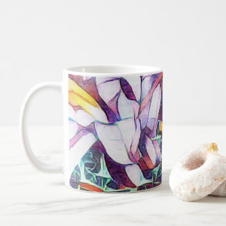 Mug Musique à fleurs violettes Artsy