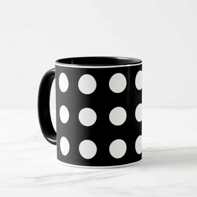 Mug Musique à points noirs et blancs (Devant gauche)