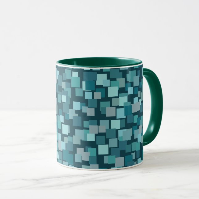 Mug Musique Carré Blue Retro (Devant droit)