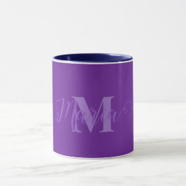 Mug Musique combinée violette monogramme personnalisée