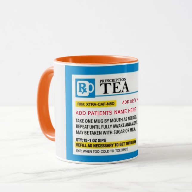 Mug Musique combo de prescription de thé amusant (Devant gauche)