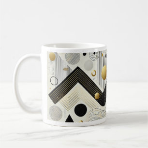Mug Musique d'art géométrique moderne Ab noir et or