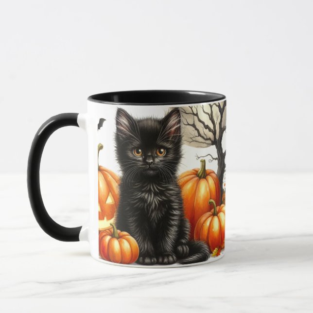 Mug Musique de chat noir d'Halloween (Gauche)
