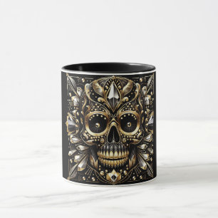 Mug Musique de crâne Diamant Noir et Or