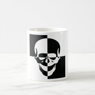Mug Musique de crâne noir et blanc