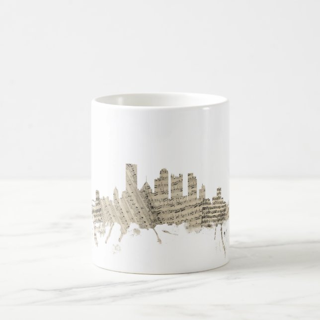 Mug Musique de feuille d'horizon de Pittsburgh (Centre)