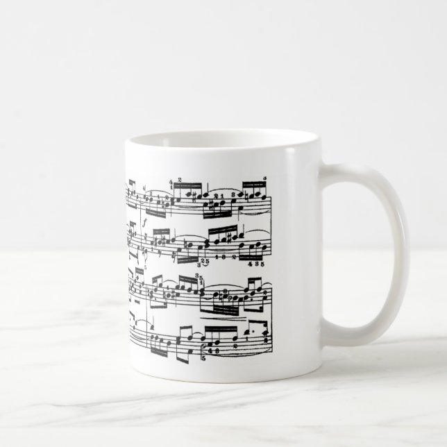 Mug Musique de feuille par Bach (Droite)