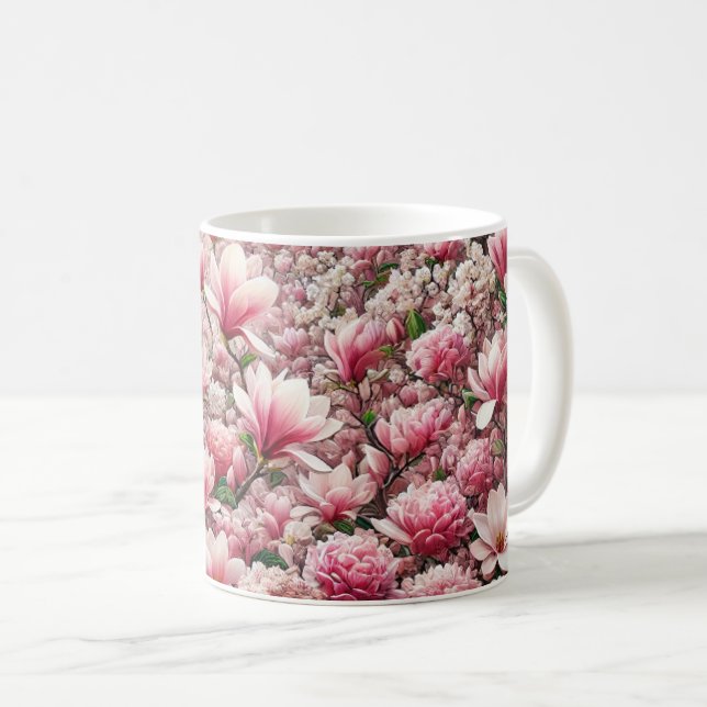 Mug Musique de fleurs avec scène de fleur de magnolia (Devant droit)