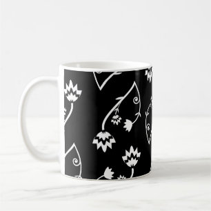 Mug Musique de fleurs blanches rétro
