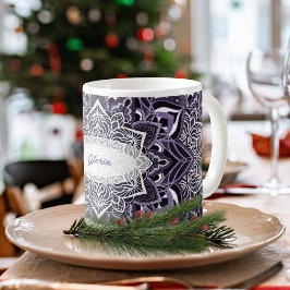 Mug Musique de flocon de neige pourpre Mandala