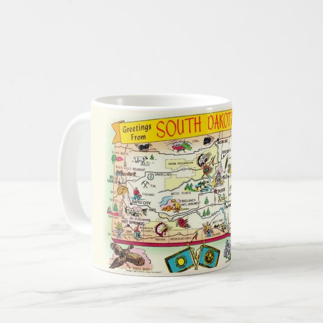Mug Musique de la carte du Dakota du Sud (Devant gauche)