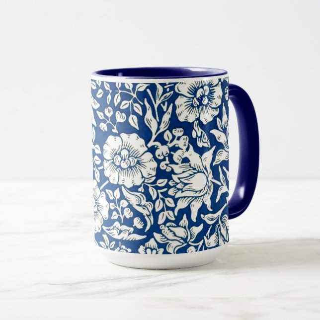Mug Musique de motif vintage bleu-souffle (Devant droit)