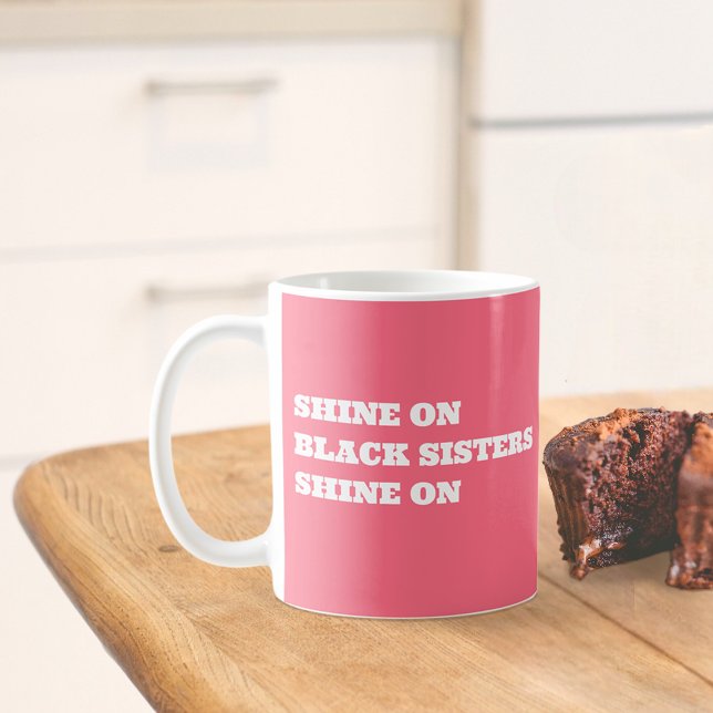 Mug Musique de motivation des femmes afro-américaines (shine on mug pink)
