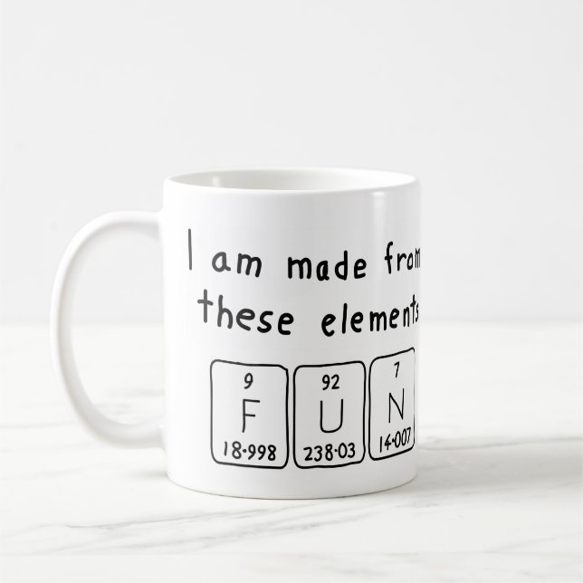 Mug Musique de mots de table périodique amusante (Gauche)