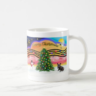 Mug Musique de Noël 2 - Bouledogue Français (noir 10)