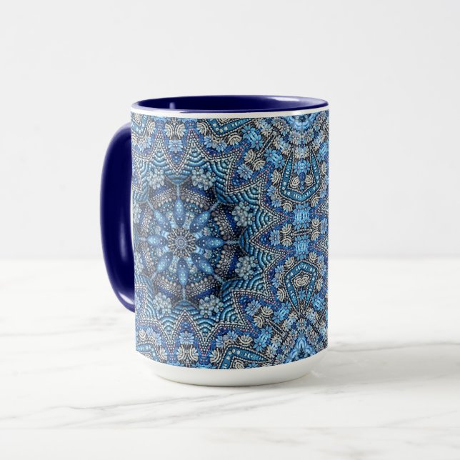 Mug Musique de Noël Décorée Bleue (Devant gauche)
