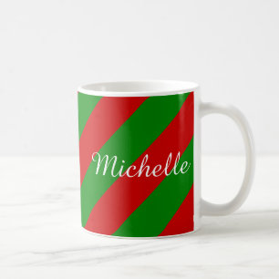 Mug Musique de Noël personnalisée   bandes vertes et