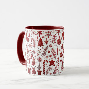 Mug Musique de Noël rouge blanc