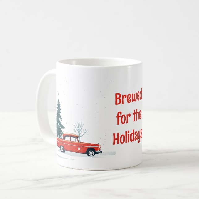 Mug Musique de Noël | Rustique Nordic Holiday Design (Devant gauche)