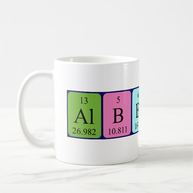 Mug Musique de nom de table périodique Albertine (Gauche)