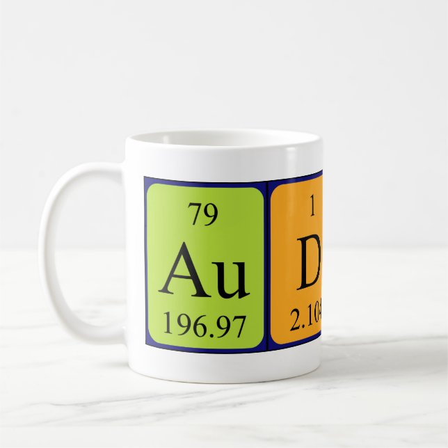 Mug Musique de nom de table périodique audun (Gauche)