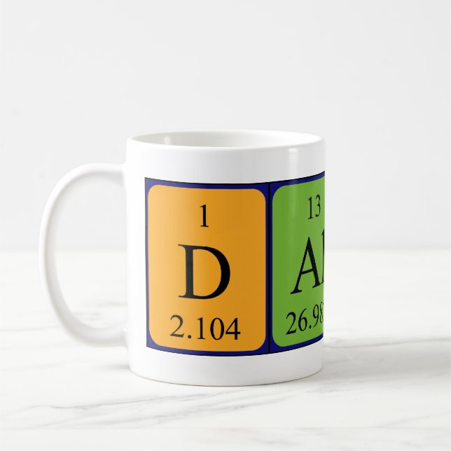 Mug Musique de nom de table périodique Dallas (Gauche)