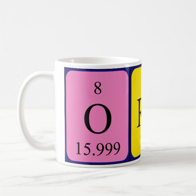 Mug Musique de nom de table périodique de l'orane (Gauche)