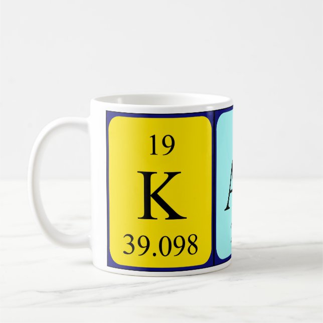 Mug Musique de nom de table périodique Kacy (Gauche)