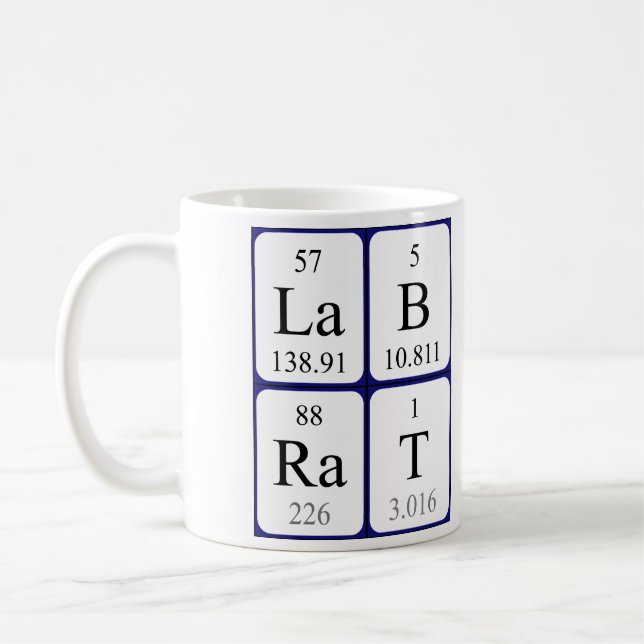 Mug Musique de nom de table périodique Lab Rat (Gauche)