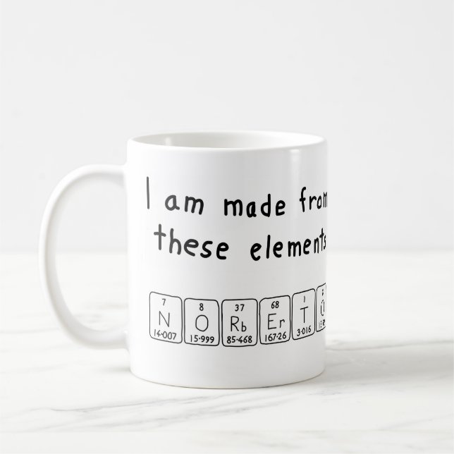 Mug Musique de nom de table périodique Norberto (Gauche)