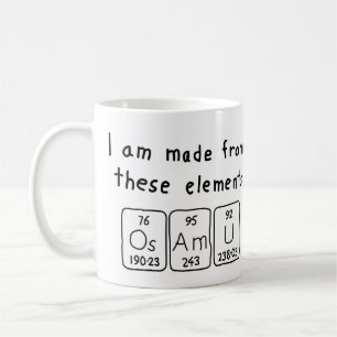 Mug Musique de nom de table périodique Osamu