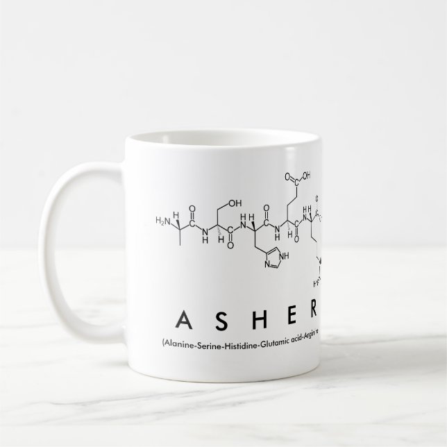 Mug Musique de nom du peptide Asher (Gauche)