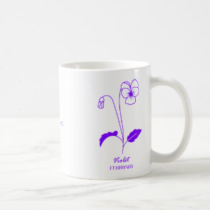Mug Musique de nom personnalisé de février de violet p