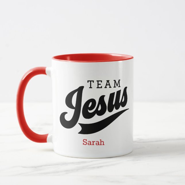 Mug Musique de nom personnalisé Team Jesus (Gauche)