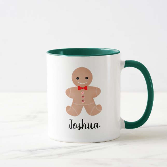 Mug Musique de pain d'épices vert et blanc (Droite)