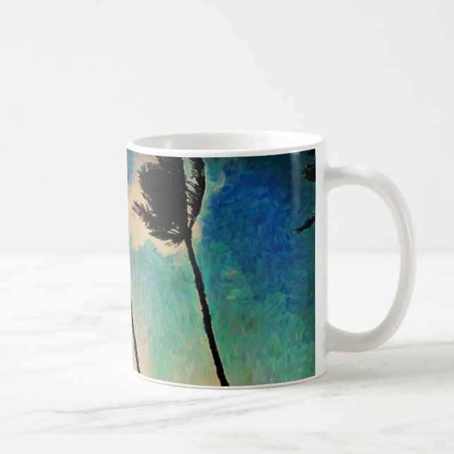 Mug Musique de palmier couché de soleil (Droite)