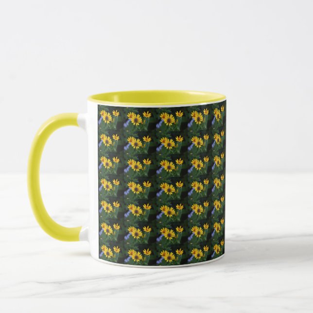 Mug Musique de photo à fleurs jaunes (Gauche)