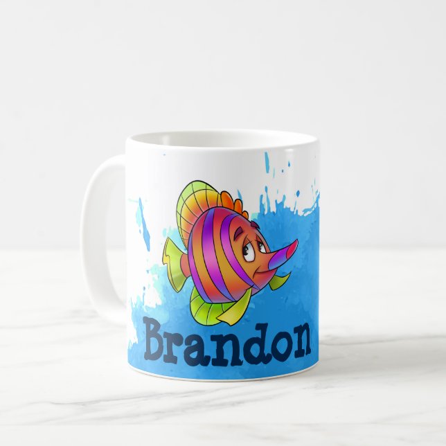 Mug Musique de poisson rose et orange (Devant gauche)