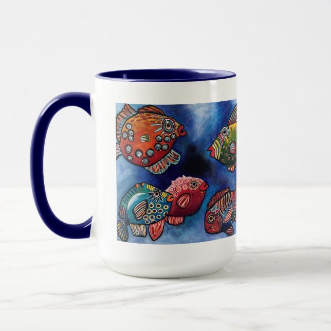 Mug Musique de réunion de famille de poissons (Gauche)