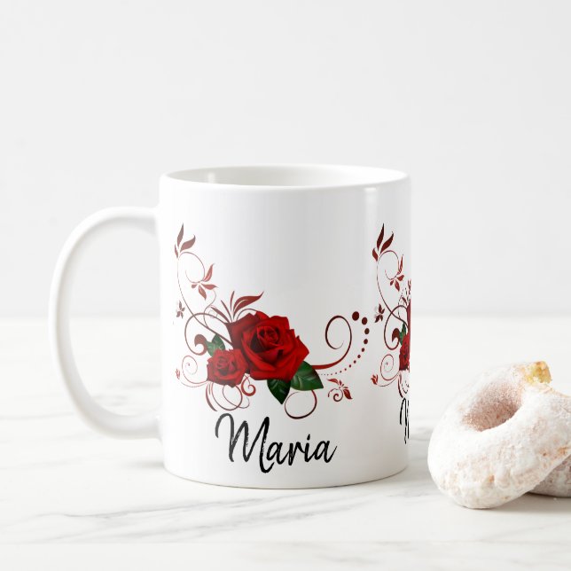 Mug Musique de rose rouge (Avec donut)