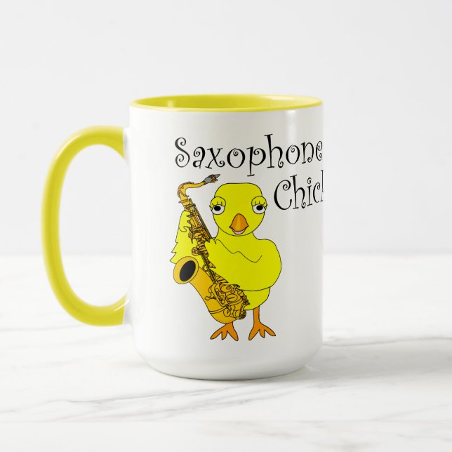 Mug Musique de texte de sélection saxophone (Gauche)