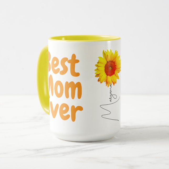 Mug Musique de tournesol | Meilleure maman jamais (Mon (Devant gauche)