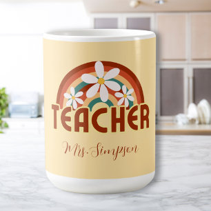 Mug Musique d'enseignant rétro personnalisée avec nom