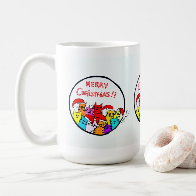 Mug Musique des chats de Noël (Avec donut)