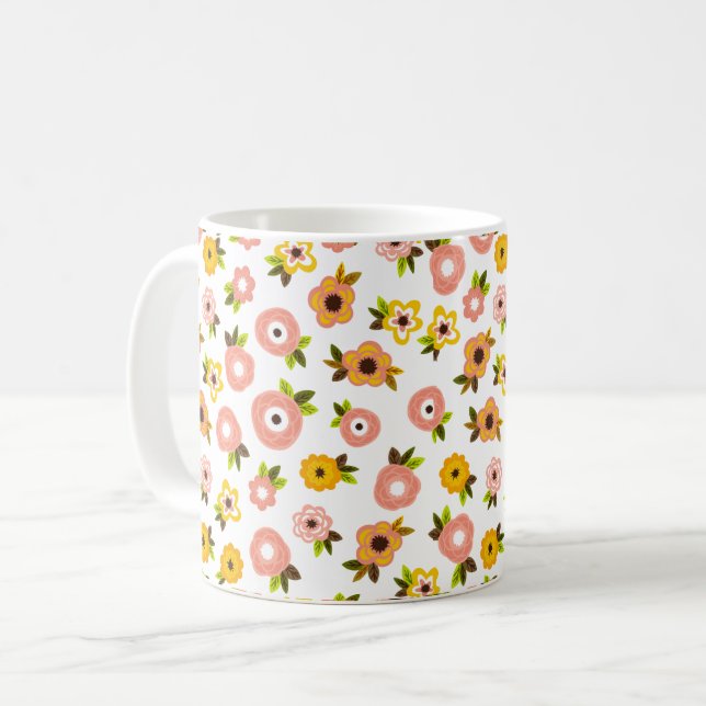 Mug Musique d'impression florale (Devant gauche)