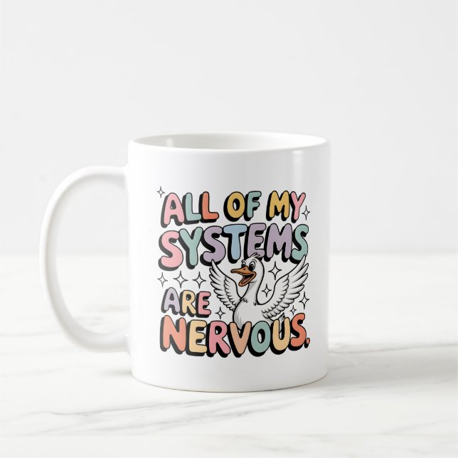 Mug Musique d'oie nerveux | Drôle Anxiety Coffee (Gauche)