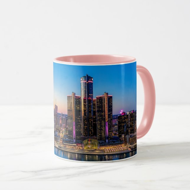 Mug Musique du coucher de soleil de Détroit (Devant droit)