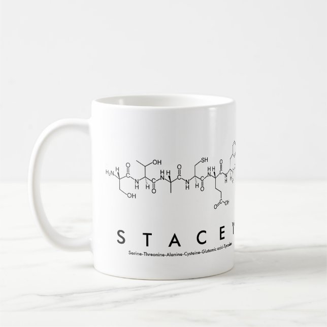 Mug Musique du nom du peptide de Stacey (Gauche)
